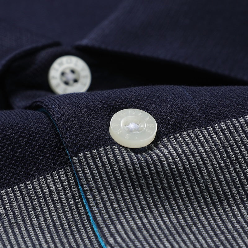 七匹狼丝光棉短袖T恤 男士纯棉宽松翻领渐变polo衫男2019夏装新款