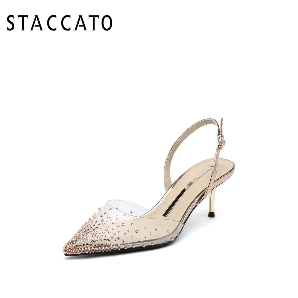 思加图2019春季新款时尚细高跟水钻仙女风凉鞋子女ins潮B2202AH9