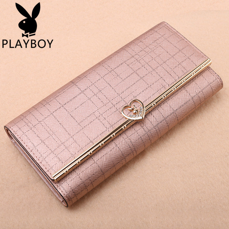 PLAYBOY/花花公子钱包女长款牛皮手包大容量手拿包女士皮夹女钱夹