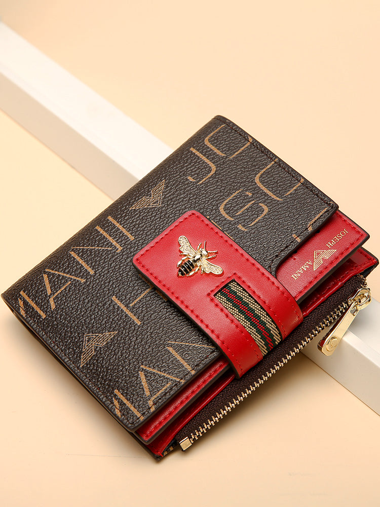 卓梵阿玛尼钱包女短款ins2019新款多功能女士简约折叠零钱卡包小