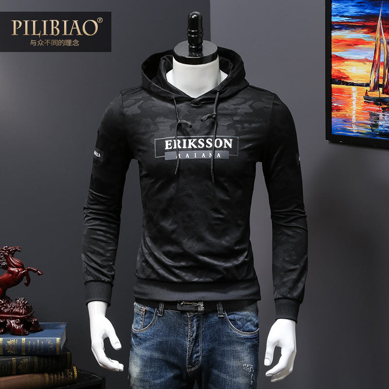 男装美式潮牌高街连帽迷彩男式卫衣运动休闲帽衫字母套头迷彩卫衣
