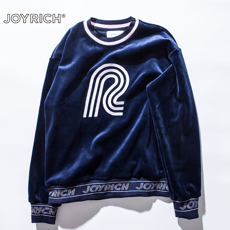 JOYRICH 女款潮牌嘻哈高街宽松绒面圆领套头无帽卫衣11TT174021W