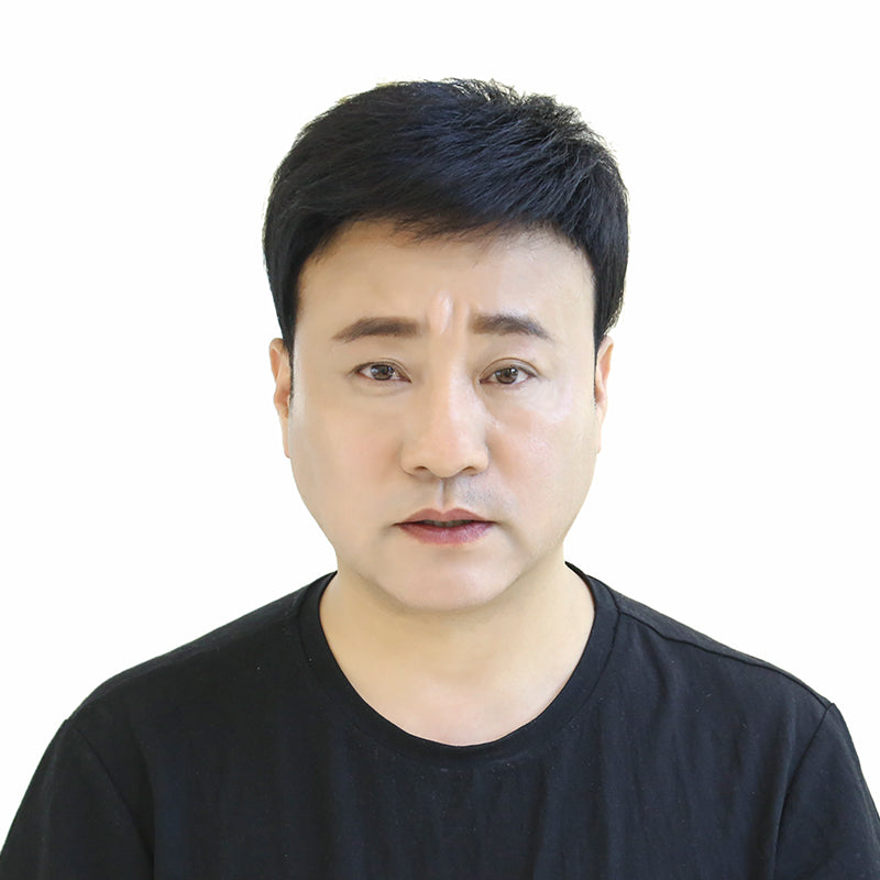 黛美丝假发男短发韩版帅气中老年假发真人发丝平头寸头真发假发套