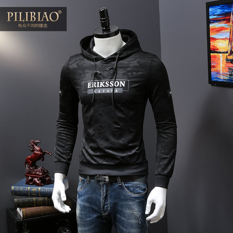 男装美式潮牌高街连帽迷彩男式卫衣运动休闲帽衫字母套头迷彩卫衣