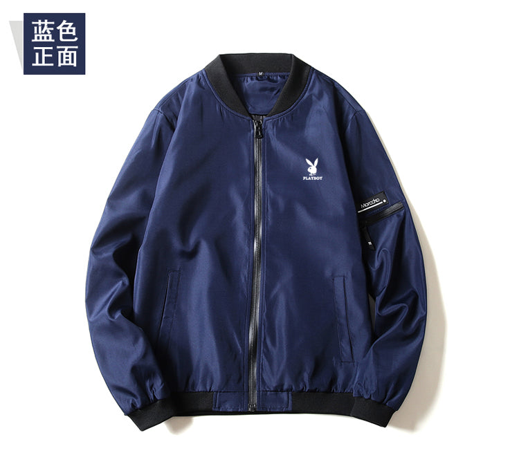 花花公子贵宾夹克男春秋冬休闲夹克帅气2019新款男士外套