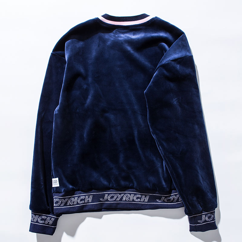 JOYRICH 女款潮牌嘻哈高街宽松绒面圆领套头无帽卫衣11TT174021W