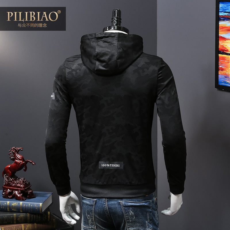 男装美式潮牌高街连帽迷彩男式卫衣运动休闲帽衫字母套头迷彩卫衣