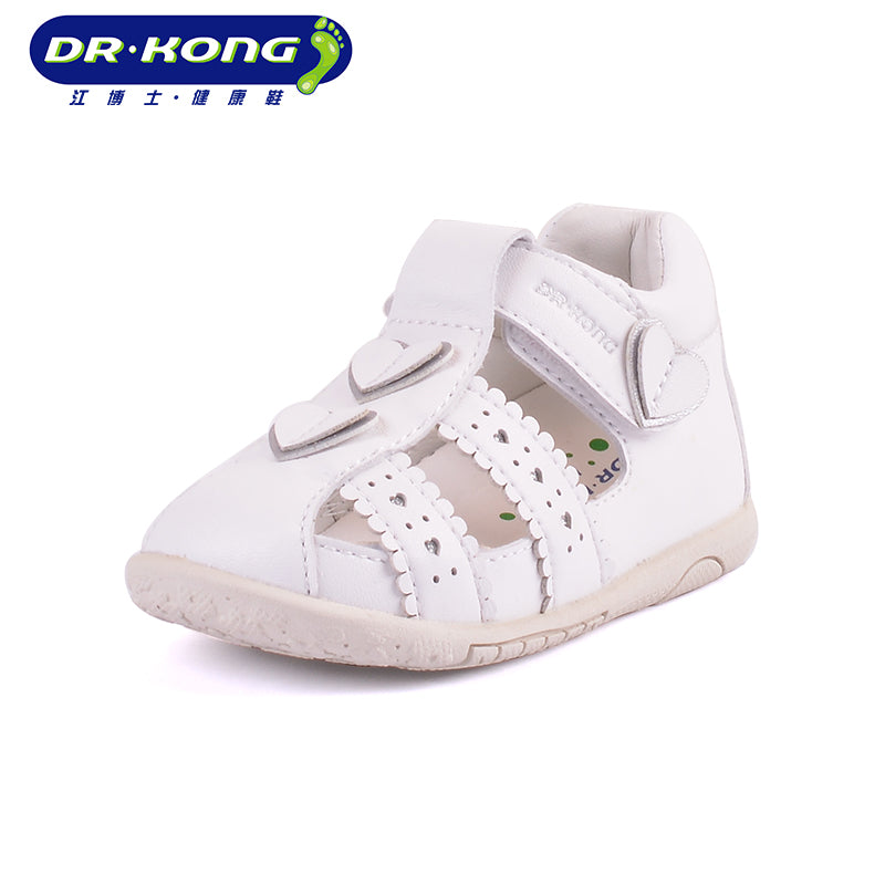 dr.kong江博士女宝宝凉鞋0-1岁软底儿童机能鞋童夏白色婴儿步前鞋