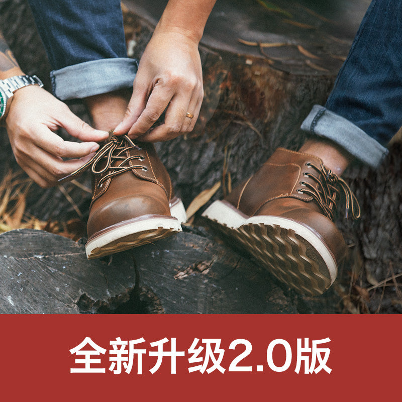 马丁靴夏季透气工装靴短靴英伦风潮流男靴百搭中帮男鞋靴子男高帮