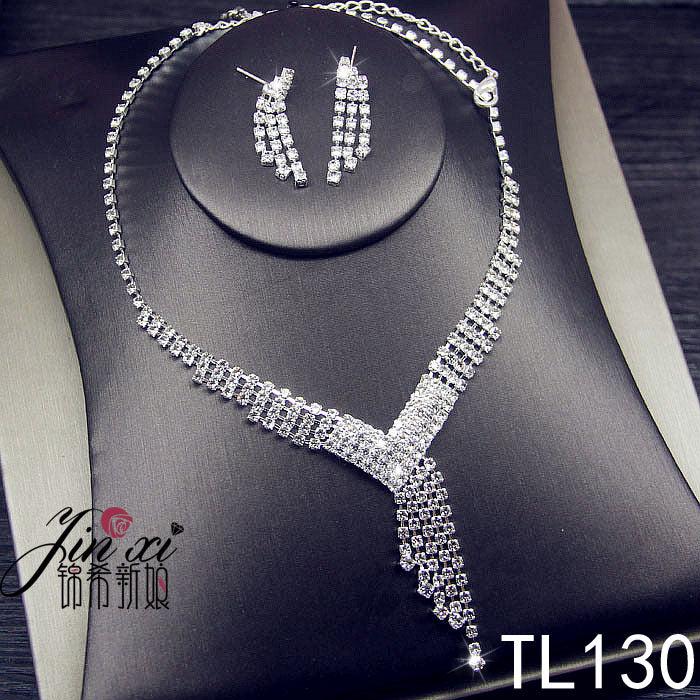 特新娘头饰套装皇冠三件套韩式婚礼结婚首饰婚纱配饰项链耳环饰品