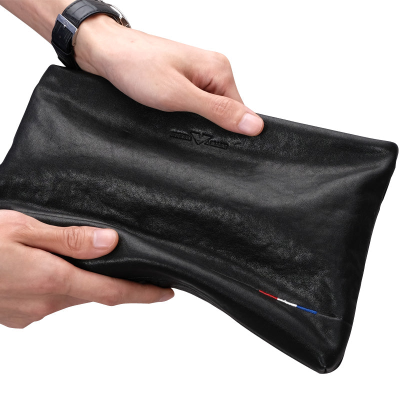 卓梵 阿玛尼男士手包正品手机包男包大容量信封包手拿包真皮牛皮