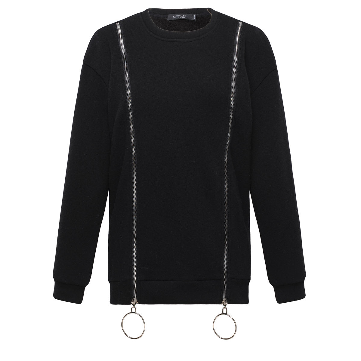 米莱达2018秋新款女装高街时尚基础百搭套头圆领卫衣女T恤上衣